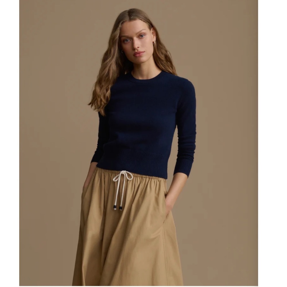 Jenni Kayne Navy Blue Wool Cashmere Blend Crewneck Sweater XS